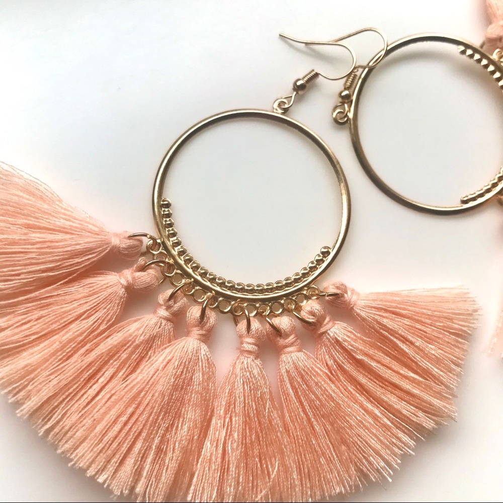 “Arriba!” Boho Tassel Hoop Fun Cute Fringe Earring - Picture 3 of 16